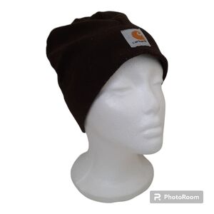 Carhartt chocolate brown fleece beanie hat